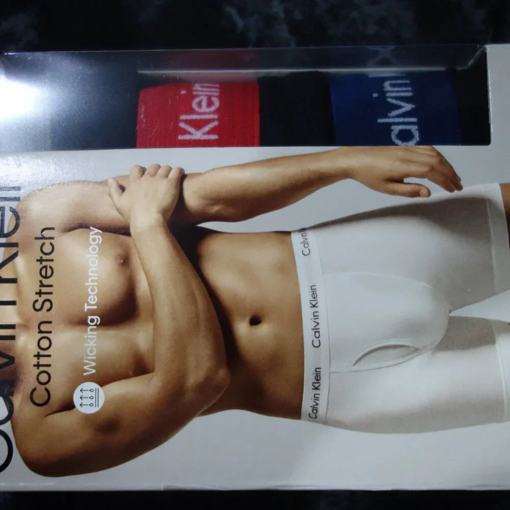 Calvin Klein Cotton Stretch Wicking technology Classic Fit L 3 Boxer Briefs New
